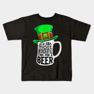 It's The Most Wonderful Time For A Beer Hat St Patrick's Day Kids T-Shirt